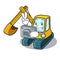 Photographer excavator mascot cartoon style