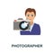 Photographer flat icon. Color simple element from freelance collection. Creative Photographer icon for web design