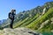 Photographer at Gaube lake. Hautes Pyrenees, France.