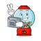 Photographer gumball machine mascot cartoon