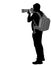 Photographer with his telephoto lens silhouette