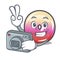 Photographer jelly ring candy mascot cartoon