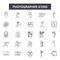 Photographer line icons, signs, vector set, outline illustration concept