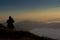 Photographer photographed mist and sky On a high mountain in the morning