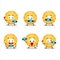 Photographer profession emoticon with banana cream donut cartoon character