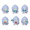 Photographer profession emoticon with blue love ring box cartoon character