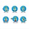 Photographer profession emoticon with blue marbles cartoon character