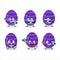 Photographer profession emoticon with dark purple easter egg cartoon character