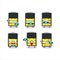 Photographer profession emoticon with medium battery cartoon character