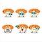 Photographer profession emoticon with nigiri sushi cartoon character