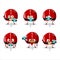 Photographer profession emoticon with red candy cookies christmas cartoon character