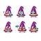 Photographer profession emoticon with wizard hat cartoon character