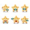 Photographer profession emoticon with yellow starfish cartoon character