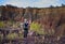 Photographer shooting inside a volcano