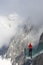 Photographer on the Stairway to nothingness Dachstein glacier, Austria, Europe