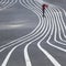 Photographer stripes on the ground in Superkilen, Copenhagen