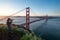 Photographer taking photo of Golden Gate Bridge