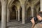 Photographer taking a photo to prayer hall in Vakil Mosque.