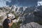 Photographer taking photos in front of impressive mountainscape