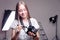Photographer to clean optics reflex camera