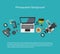 Photographer and videographer workspace vector