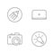 Photographer work elements pixel perfect linear icons set