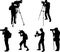 Photographers and videographers silhouettes collection