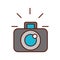 Photographic camera device lens flash graphic