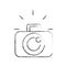 photographic camera device lens flash graphic