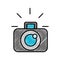 photographic camera device lens flash graphic