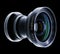 Photographic lens isolated on black back ground