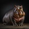 Photographically Detailed Portrait Of A Bold Colorful Hippopotamus