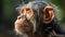 Photographically Detailed Portrait Of A Brown Chimpanzee In A Brazilian Zoo