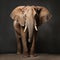 Photographically Detailed Portrait Of Elephant On Dark Background