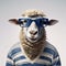 Photographically Detailed Portraitures: A Sheep Wearing Blue Glasses