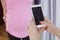 Photographing pregnant women mobile phone