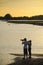 Photographing Rufiji river in sunset