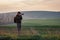 Photographing rural scene during golden hour