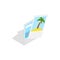 Photographs from vacation icon, isometric 3d style