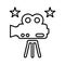 Photography, camera, filming, making, videography line icon. Outline vector