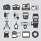 Photography camera icons set