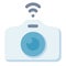 Photography camera wireless iot single isolated icon with flat style