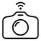 Photography camera wireless iot single isolated icon with outline style