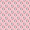 Photography collage alarm on pink background seamless pattern