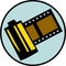 photography film roll or reel. Vector available