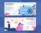 Photography Horizontal Banner Template Flat Cartoon Background Vector Illustration