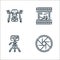 photography line icons. linear set. quality vector line set such as photo, camera tripod, film tape