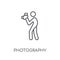 Photography linear icon. Modern outline Photography logo concept