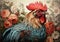 Photography of a majestic rooster. Generative Ai