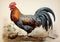 Photography of a majestic rooster. Generative Ai